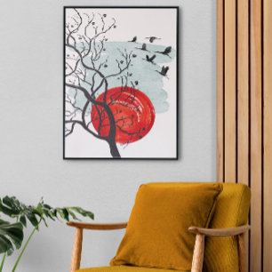 Toile Paysage Mur Art, Décor Moderne Du Milieu Du Siècle