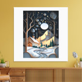 Toile Paysage neigeux avec sapin de Noël (Insitu(Salon))