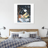 Toile Paysage neigeux avec sapin de Noël (Insitu(Chambre))