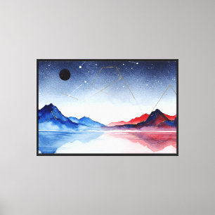 Toile Paysage nocturne surréaliste
