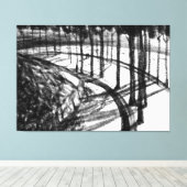 Toile Paysage noir blanc charbon de bois dessiné bord de (Insitu (Plancher de Bois))