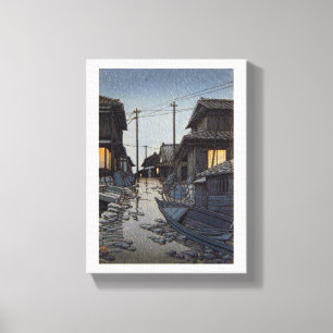 Toile Paysage oriental frais de village de Kawase de