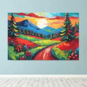 Toile Paysage paysager coloré (Insitu (Plancher de Bois))