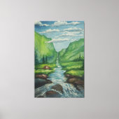 Toile Paysage, peinture, (Recto)