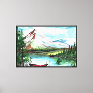 Toile Paysage printanier dessiné à la main-24531