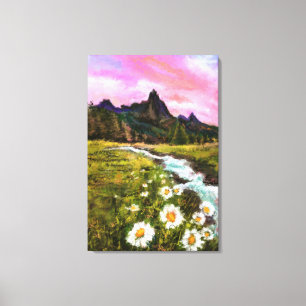 Toile Paysage printanier - Floraison - Peinture original