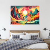 Toile Paysage psychédélique coloré (Insitu(Chambre))
