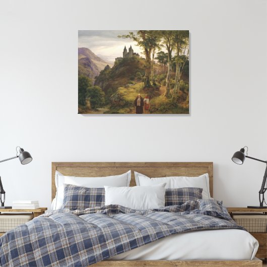 Toile Paysage romantique avec complexe de monastères (Insitu(Chambre))