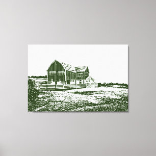 Toile Paysage rural maison de ferme de style coupe