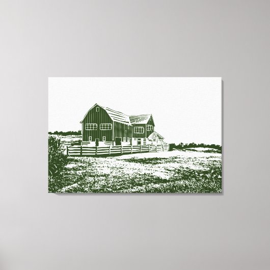 Toile Paysage rural maison de ferme de style coupe (Recto)