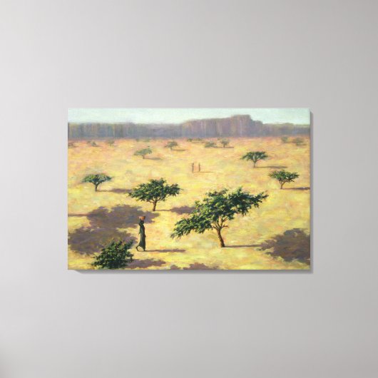Toile Paysage sahélien Mali 1991 (Recto)