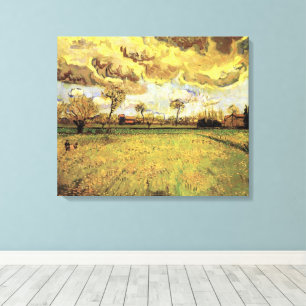 Toile Paysage sous un ciel orageux par Vincent van Gogh