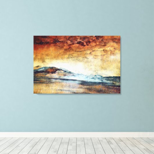 Toile Paysage Sunny Watercolor Mountains (Insitu (Plancher de Bois))