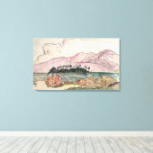 Toile Paysage tahitien (avec papier) (Insitu (Plancher de Bois))