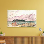 Toile Paysage tahitien (avec papier) (Insitu(Salon))