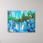 Toile Paysage Texturé Abstrait Bleu et Vert (Recto)