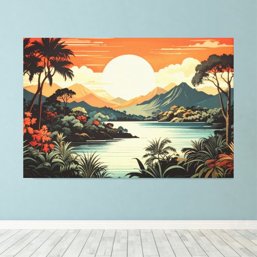 Toile paysage tropical 001 (Insitu (Plancher de Bois))