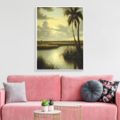 Toile Paysage tropical avec palmier et eau (Insitu(Salon))