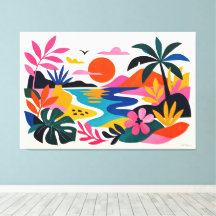 Paysage tropical rétro moderne
