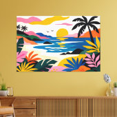 Toile Paysage tropical rétro moderne 02 (Insitu(Salon))