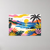 Toile Paysage tropical rétro moderne 02 (Recto)