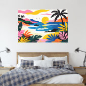 Toile Paysage tropical rétro moderne 02 (Insitu(Chambre))