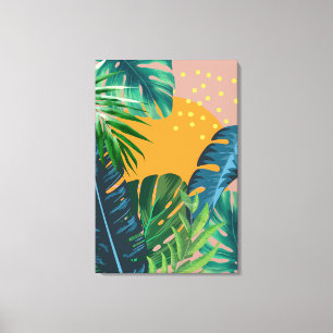 Toile Paysage tropical Sunset Jungle Abstrait