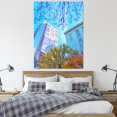Toile Paysage urbain avec feuillage d'automne (Insitu(Chambre))