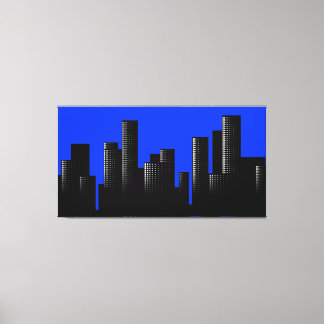 Toile paysage urbain bleu