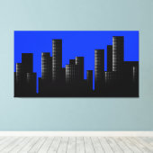 Toile paysage urbain bleu (Insitu (Plancher de Bois))