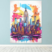 Toile Paysage urbain de New York (Insitu (Plancher de Bois))
