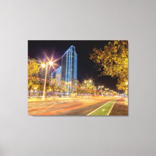 Toile Paysage urbain de San Francisco la nuit avec traîn