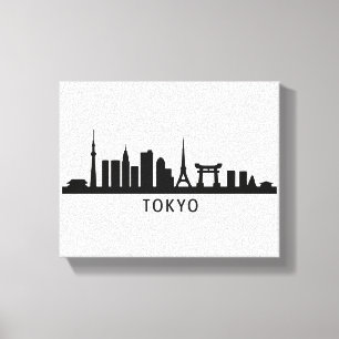Toile Paysage urbain du Japon   Silhouette de la skyline