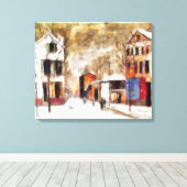 Toile Paysage urbain enneigé (Insitu (Plancher de Bois))