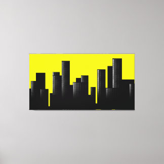 Toile paysage urbain jaune
