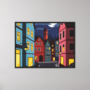 Toile Paysage urbain la nuit