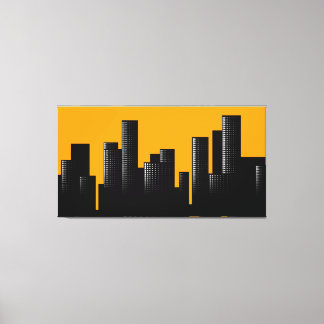 Toile paysage urbain orange