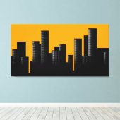 Toile paysage urbain orange (Insitu (Plancher de Bois))