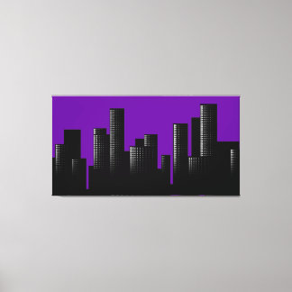 Toile paysage urbain pourpre