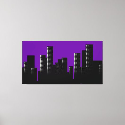 Toile paysage urbain pourpre (Recto)