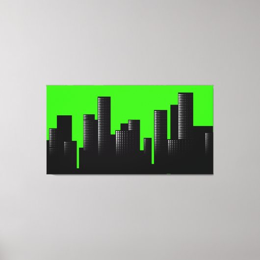 Toile paysage urbain vert (Recto)