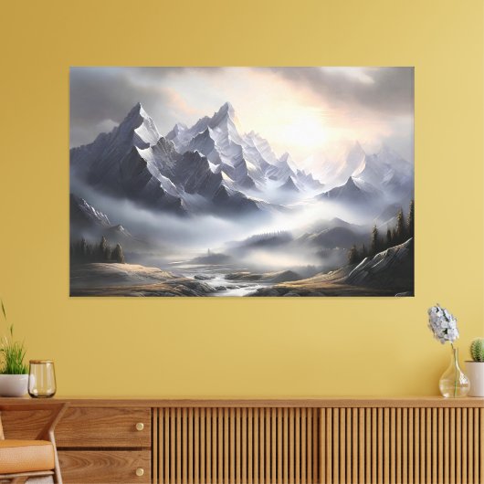 Toile Paysage Whimsical Misty Mountain (Insitu(Salon))