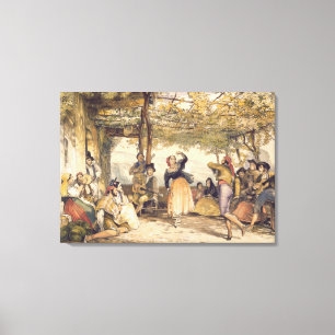 Toile Paysans dansant le boléro, des 'croquis de spa
