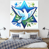 Toile Peace Dove et Star de David (Insitu(Chambre))