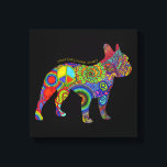 Toile "Peace Love & Boston Terriers" Pop Art Canvas<br><div class="desc">Ce design unique fait un grand cadeau pour un fan de Boston Terrier! La motif psychédélique colorée est vibrante et fait assurément un spectacle accrocheur. DoggyStyle Design Studio,  célébrant le meilleur ami de l'homme! © 2014 DoggyStyle Design Studio</div>