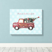 Toile Peace Love & Joy Toy Camion Joyeux Noël (Insitu (Plancher de Bois))