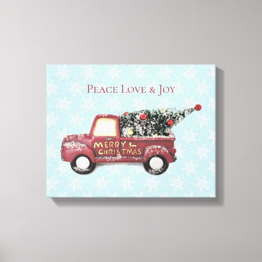 Toile Peace Love & Joy Toy Camion Joyeux Noël (Recto)