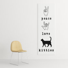 Peace Love Kitties Amoureux des chats Art Canvas
