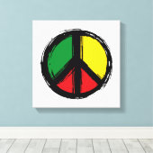 Toile Peace Symbol with reaggae colors (Insitu (Plancher de Bois))