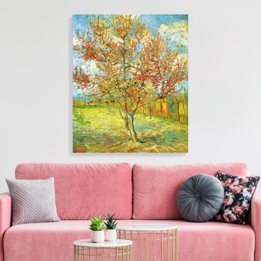 Toile Peach Tree rose en fleurs par Vincent van Gogh (Insitu(Salon))